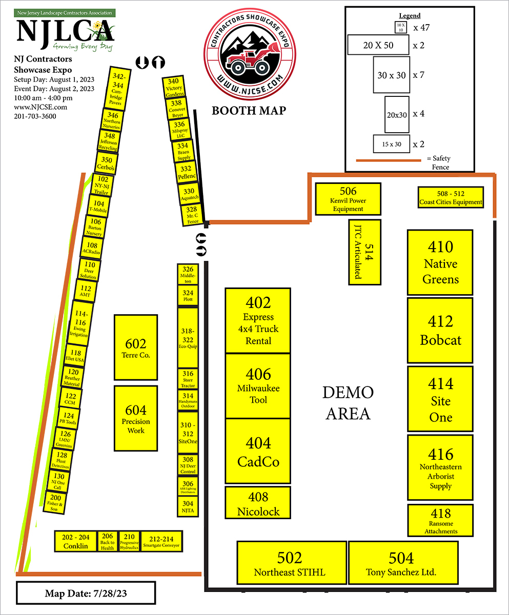 NJCSE 2023 Booth Map